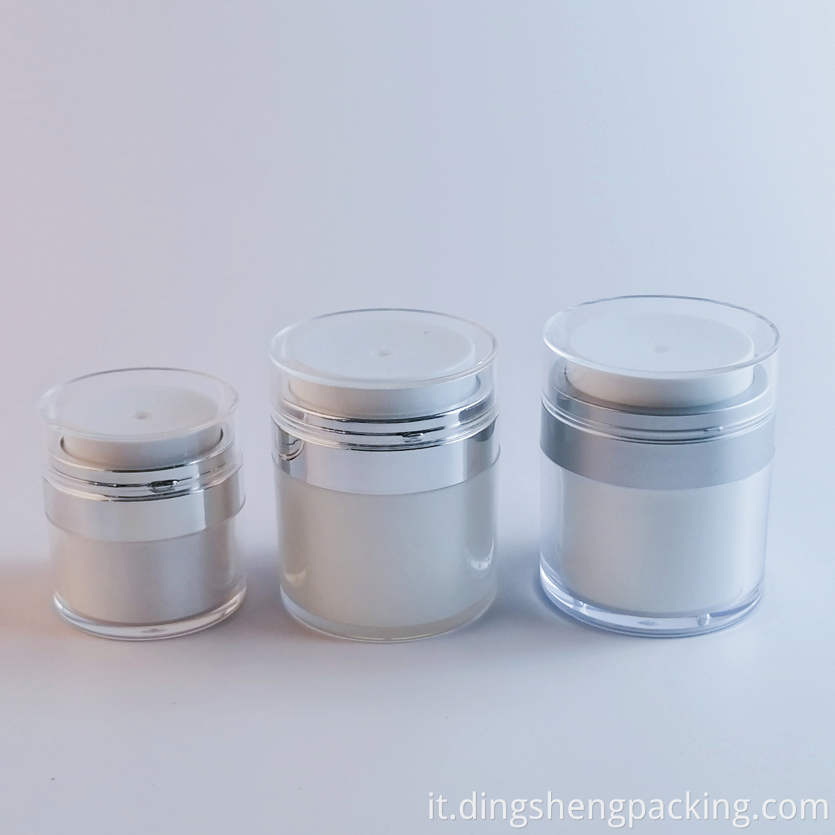 Plastic Cosmetic Container Acrylic Round Airless Pump Face cream jar Bottle